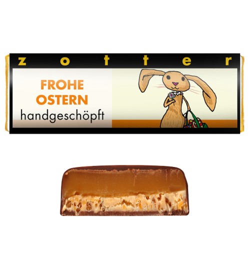 Väike, täidisega šokolaad "Frohe Ostern"- Butter Caramel-Võikaramell