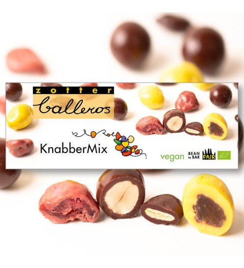 Vegan snäkk "Balleros"- KnabberMix pähklid, marjad ja puuviljad šokolaadis