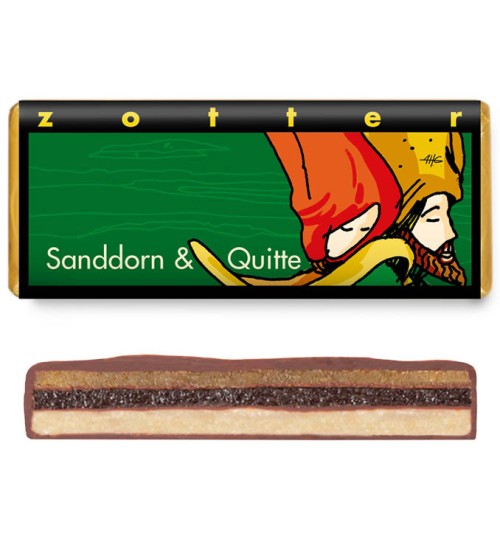 Täidisega šokolaad "Sanddorn & Quitte"- astelpaju ja küdoonia