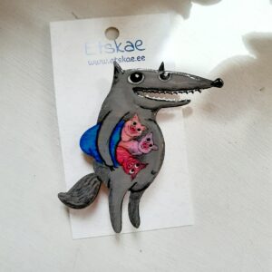 Hand painted brooch