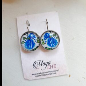 Klaaskamee kõrvarõngad "Roosid"