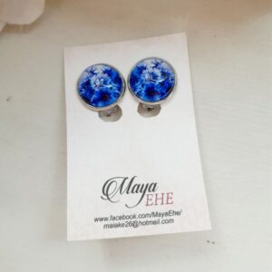 Klipskinnitusega kõrvarõngad  "Rukkililled"