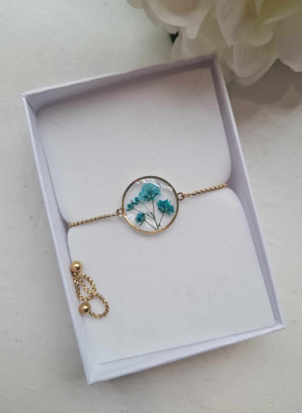 Bracelet Form Dried Flowers And Epoxy Resin