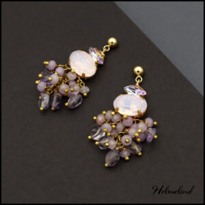 Amazing earrings with different crystals