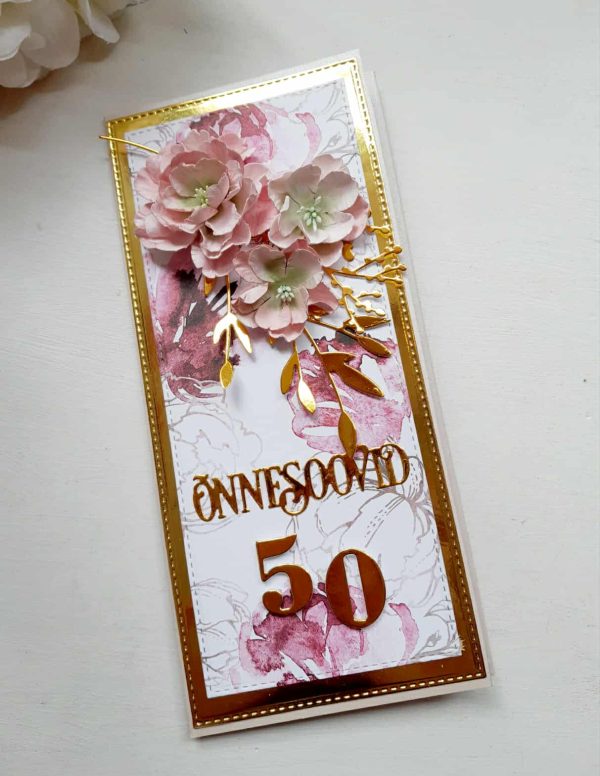 Rahataskuga õnnitluskaart "50"
