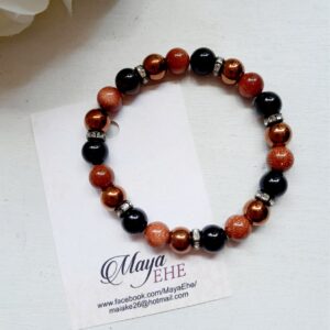 Käeehe kuldse liivakivi, hematiidi ja suitsukvartsiga