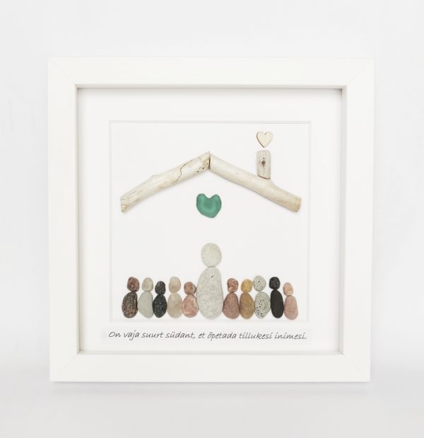 3D picture made from seaglass and stones