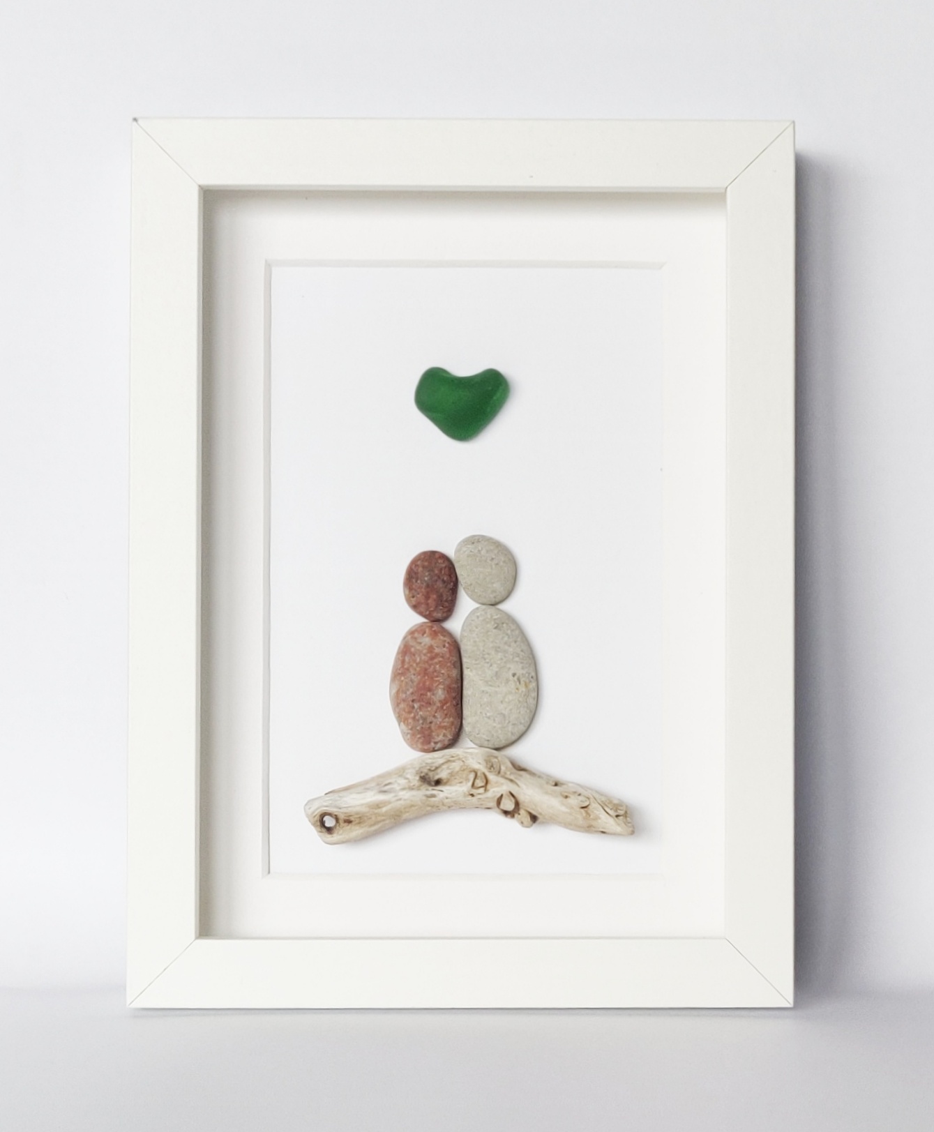 3D kunstiteos mereklaasist "Armas paar südamega"