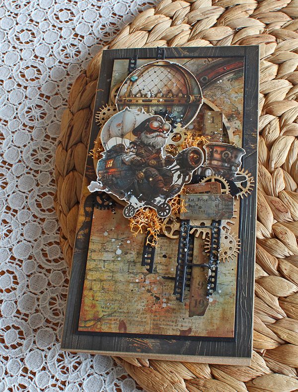 Steampunk stiilis äge õnnitluskaart "Leiutaja"