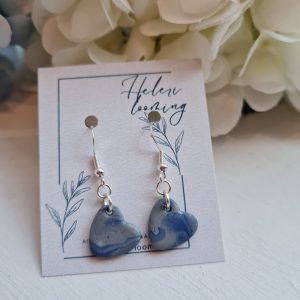 Kaunid fimosavist kõrvarõngad "Süda", sinised