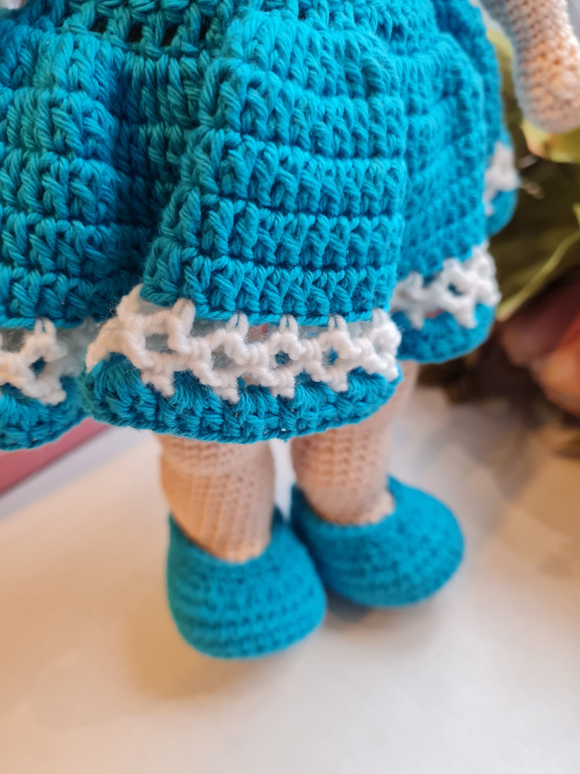 Crocheted doll "Girl in a blue dress" - Image 3