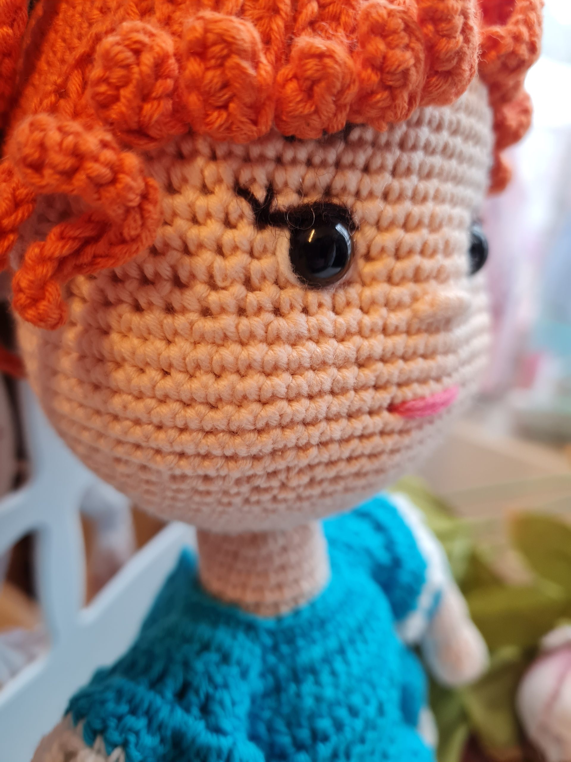 Crocheted doll "Girl in a blue dress" - Image 2