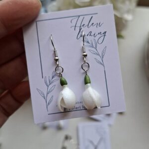 Kaunid fimosavist kõrvarõngad "Lumikellukesed"