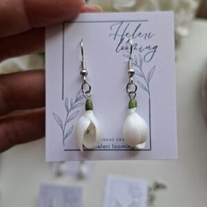 Kaunid fimosavist kõrvarõngad "Lumikellukesed"