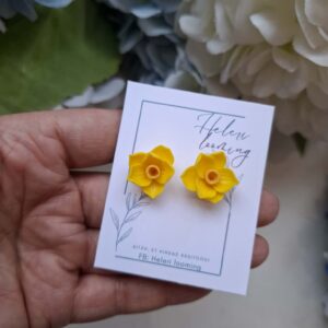 Käsitsi valminud kõrvarõngad "Nartsissid"