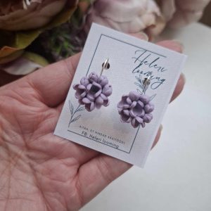 Kaunid polümeersavist kõrvarõngad "Lillad sirelid"