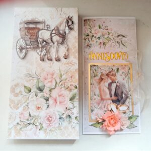 Õnnitluskaart karbis, rahatasku lisamise võimalusega