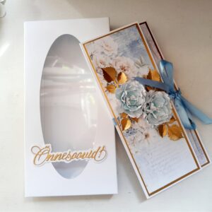 Õnnitluskaart karbis"Õnnesoovid!", rahatasku lisamise võimalus