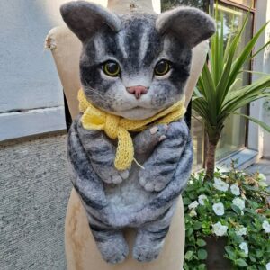 Handcrafted backpack "Kitty with a friend"