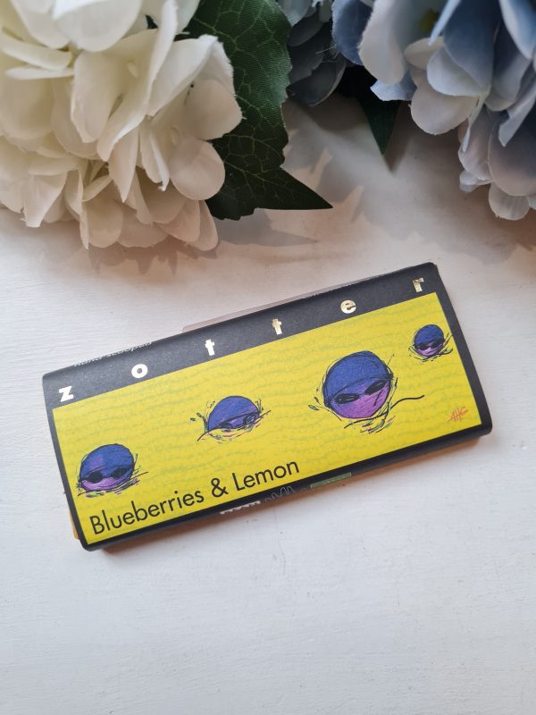 Täidisega šokolaad "Blueberries & lemon" - mustikad sidrunikreemil