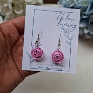 Beautiful earrings "Pale pink roses"