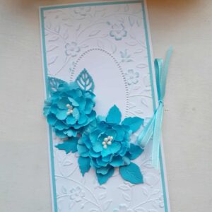 Käsitsi meisterdatud rahatasku "Kaunid õied", ümbrikuga