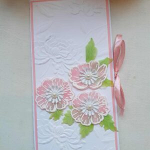 Käsitsi meisterdatud rahatasku "Kaunid õied", ümbrikuga