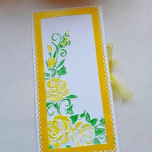 Käsitsi meisterdatud rahatasku "Kaunid õied", ümbrikuga