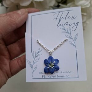 Käsitsi valminud kaelakee "Sinilill"