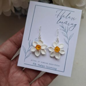 Käsitsi valminud kõrvarõngad "Nartsissid- Poeticus"