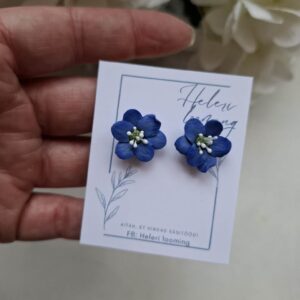 Käsitsi valminud kõrvarõngad "Sinililled"