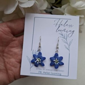 Käsitsi valminud kõrvarõngad "Sinililled"