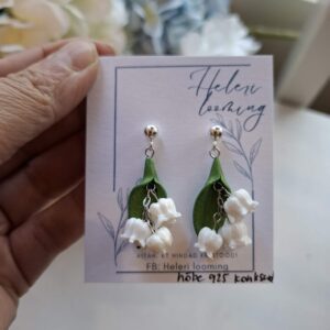 Handcrafted earrings from polymer clay "Lily of the valley"