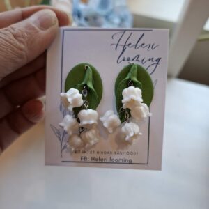 Handcrafted earrings from polymer clay "Lily of the valley"