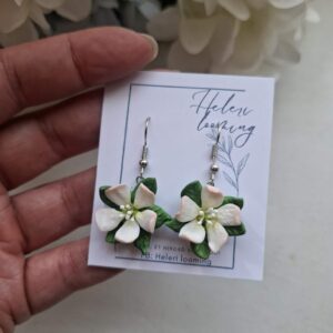 Kaunid fimosavist kõrvarõngad "Õunapuu õied"