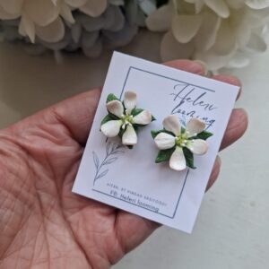 Kaunid fimosavist kõrvarõngad "Õunapuu õied"