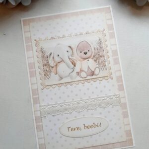 Card in light colors for a new baby and mom!