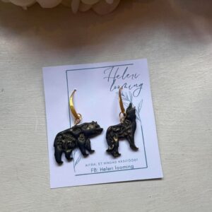 Handcrafted earrings "Bear and wolf"