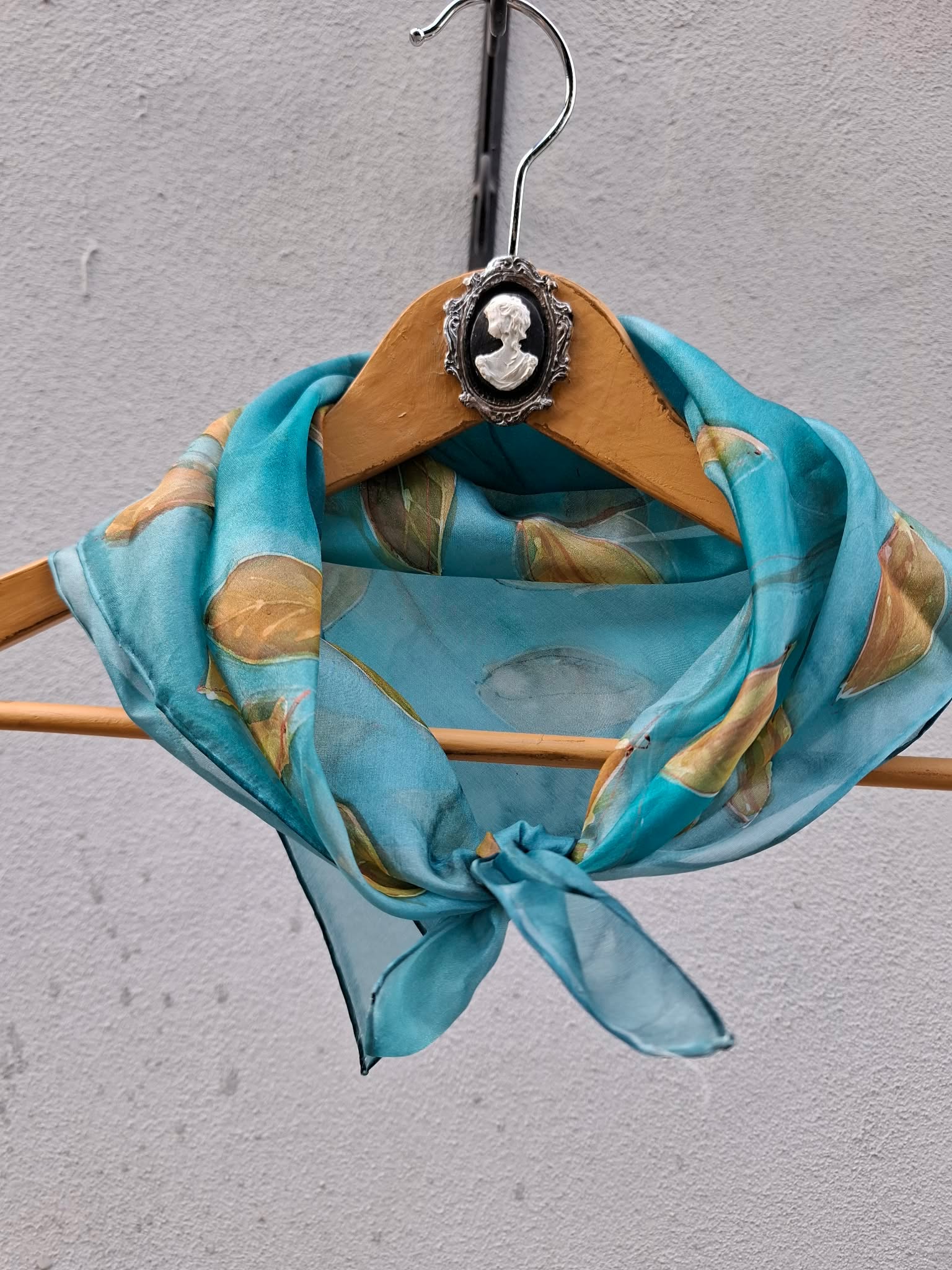 Hand-painted silk scarf