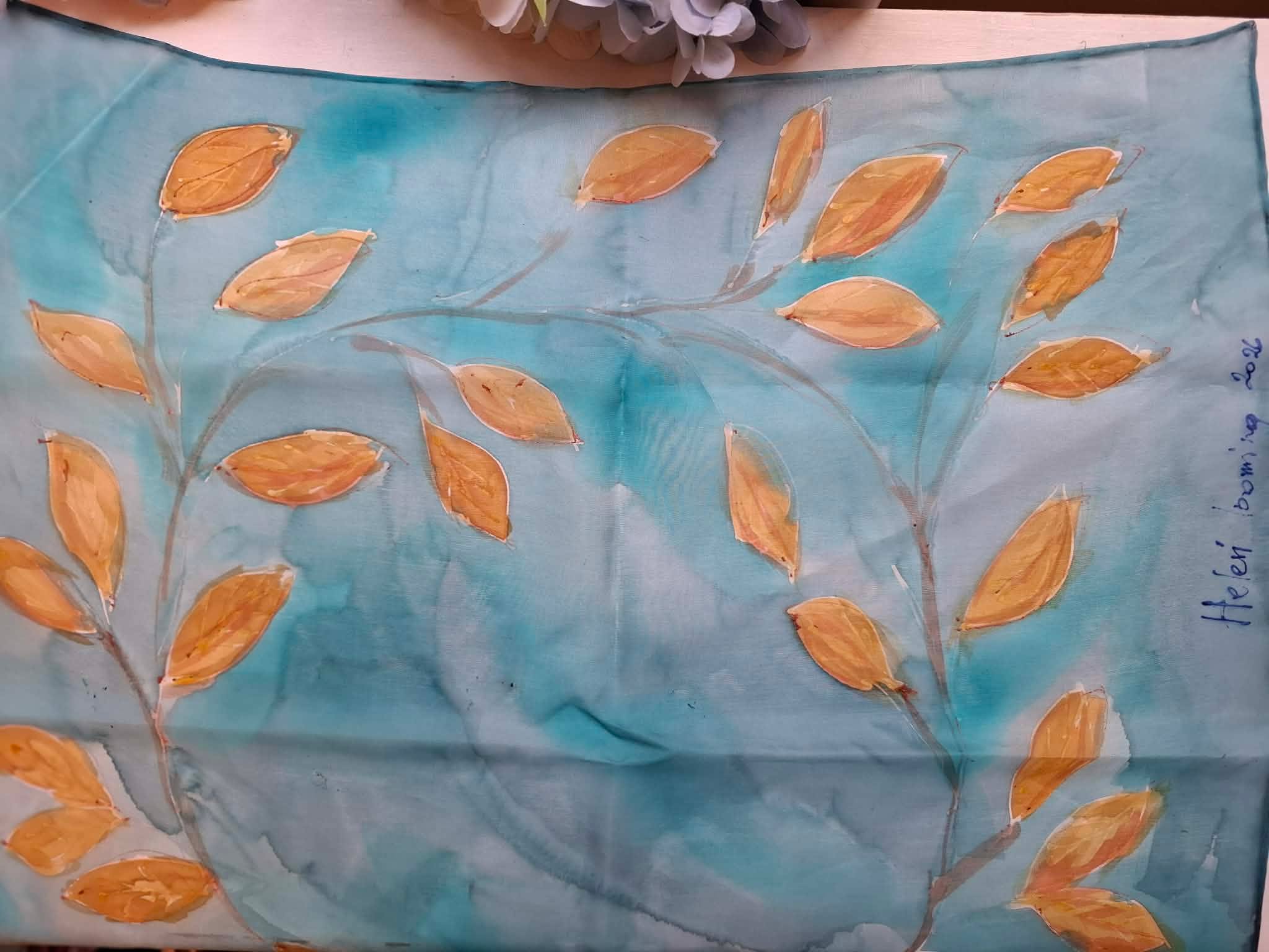 Hand-painted silk scarf - Image 2