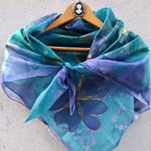 Hand-painted silk scarf
