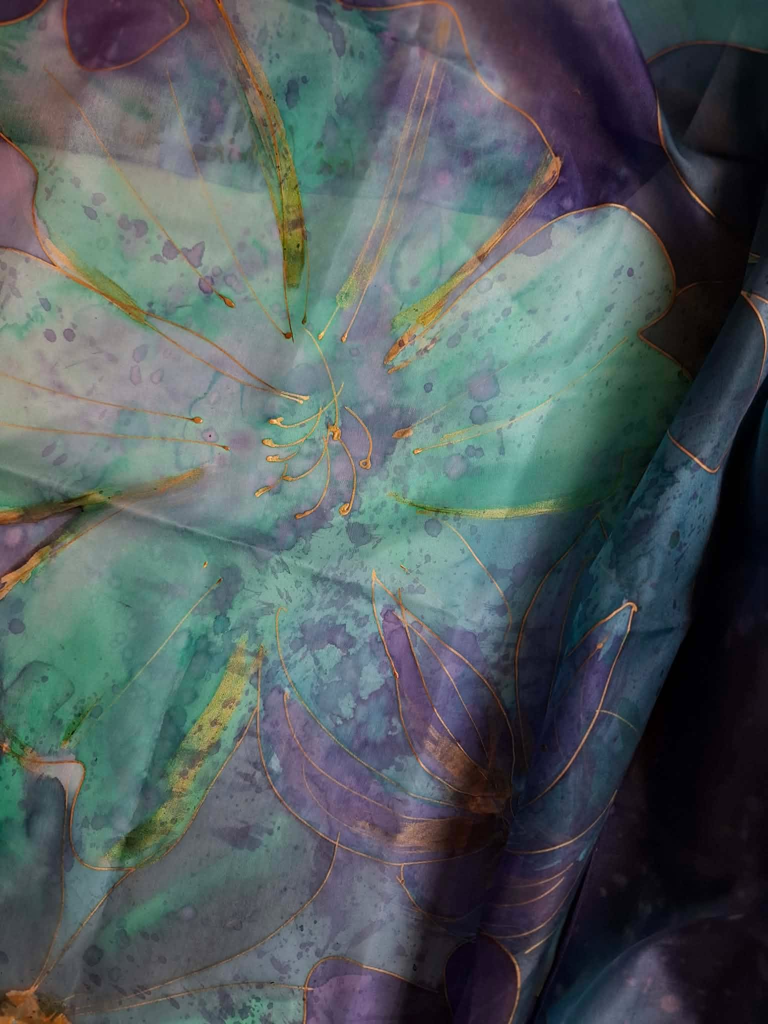 Hand-painted silk scarf - Image 4