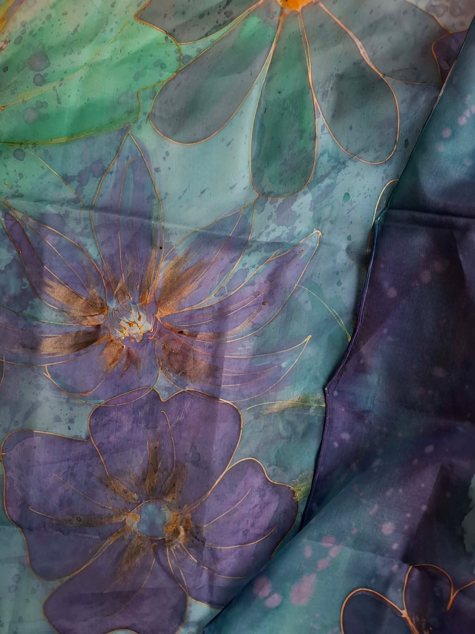 Hand-painted silk scarf - Image 5
