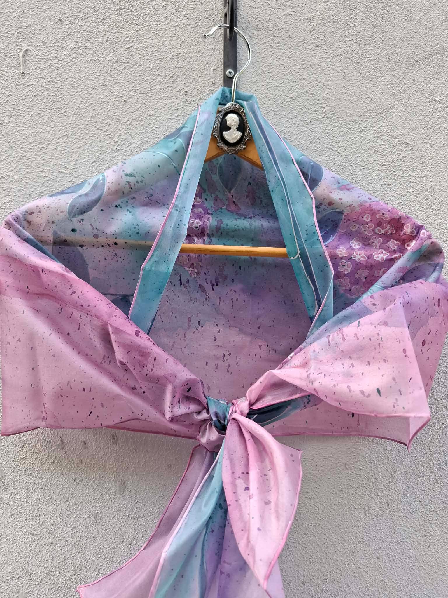 Hand-painted silk scarf