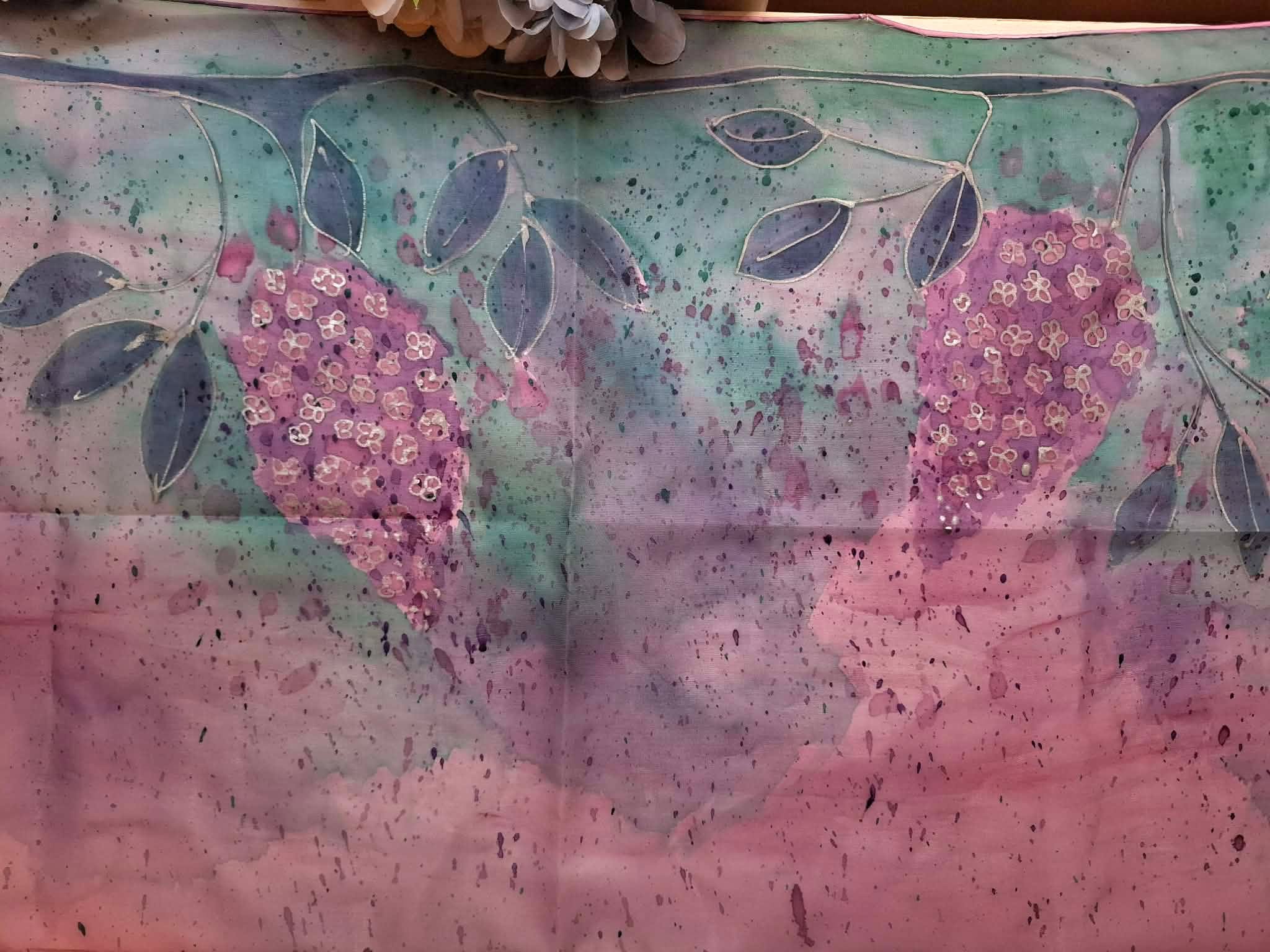 Hand-painted silk scarf - Image 4