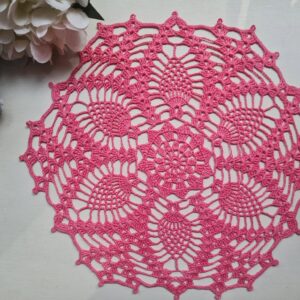 Käsitsi kootud puuvillane linik, 31 cm roosa