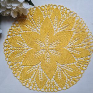 Käsitsi kootud puuvillane linik, 30 cm kollane
