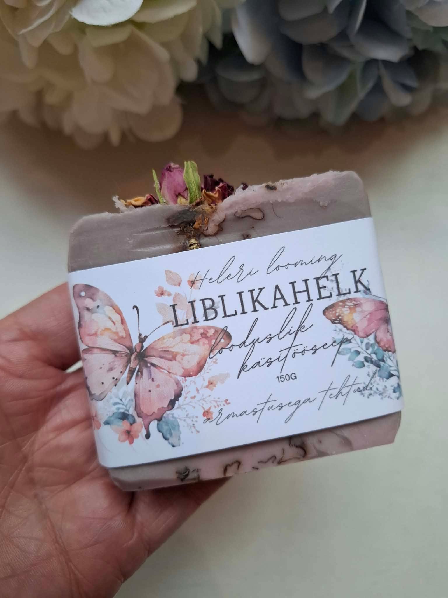 Looduslik käsitööseep "Liblikahelk"