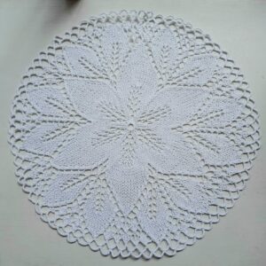 Käsitsi kootud puuvillane linik, 33 cm valge