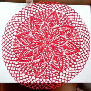 Käsitsi kootud puuvillane linik, 40 cm punane